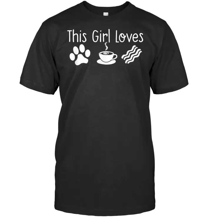 THIS GIRL LOVES CATS COFFEE BACON Shirt Funny Women Mom Gift