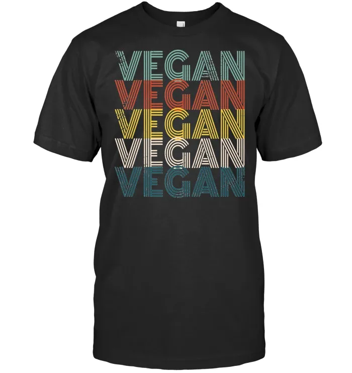 Vegan Shirt Retro Style Vegetarian Gift 60s 70s T Shirt