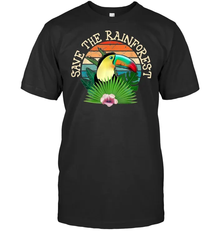 Retro Style Save The Rainforest Earth Day Gift TShirt