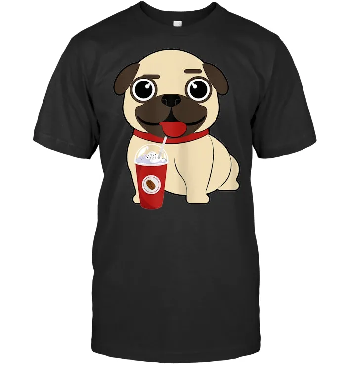 Puppy Dog With Coffee Cup T Shirt For Dog and Coffee Lovers