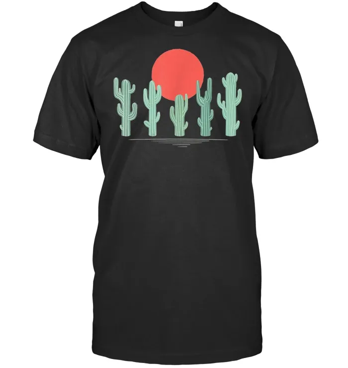 Retro Desert Cactus Sun Boho T Shirt