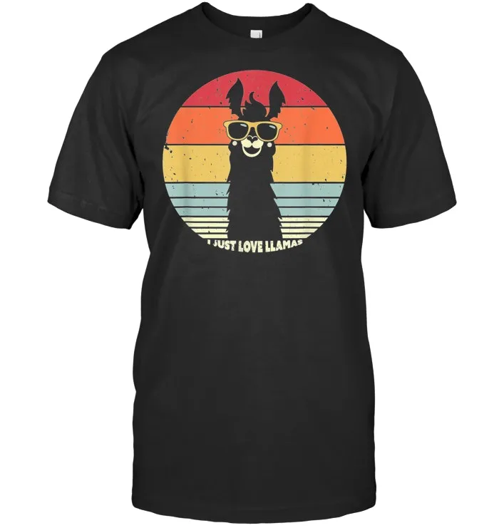 I Just Love Llamas, Retro Style Llama T Shirt