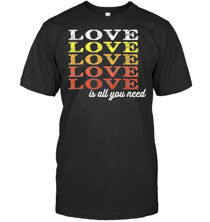 LOVE IS ALL YOU NEED, retro 60's, 70's Hippy, Hippie T Shirt