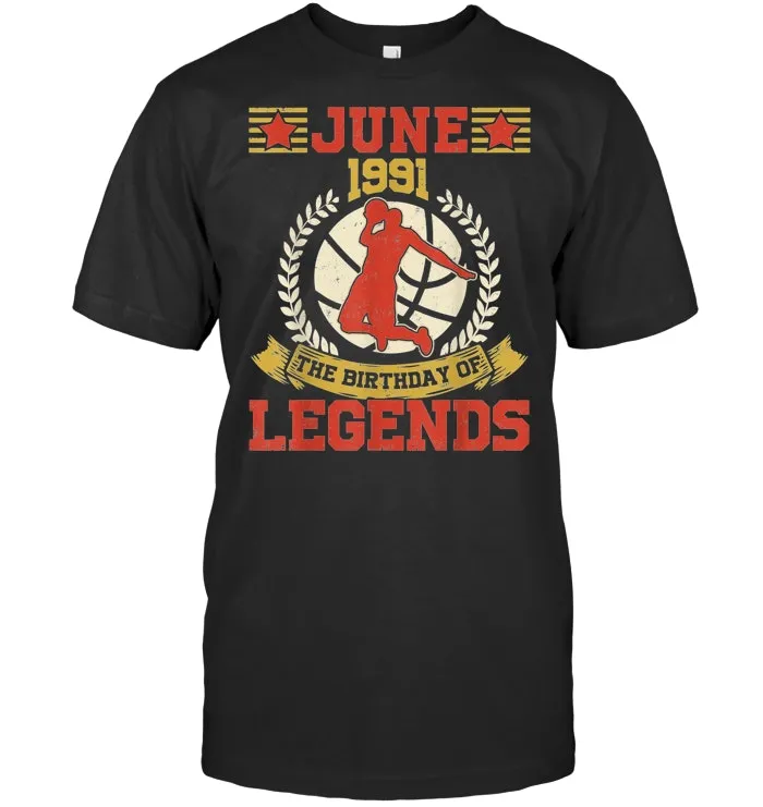 June 1991 28th Birthday Of Basketball Legend T Shirt