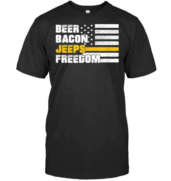Funny Beer Bacon Freedom Jeeps T Shirt