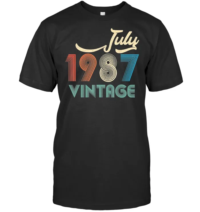 32nd Birthday Gift Retro Classic Vintage July 1987 shirt Men