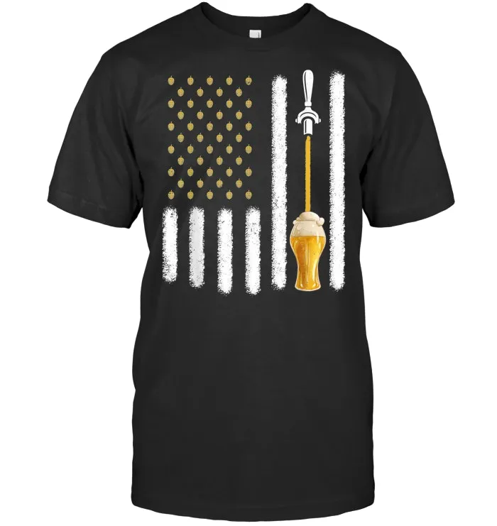 USA American Flag Craft Beer Tshirt 4th of July for Brewer