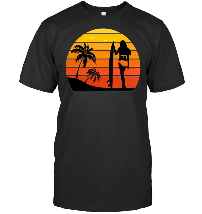 Surf Girl Retro Beach Boho Premium T Shirt
