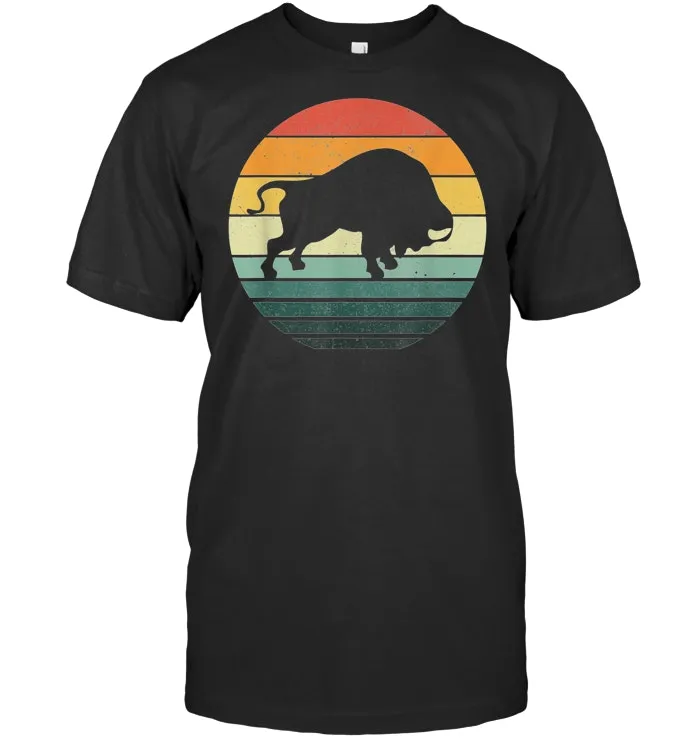 Buffalo Bison Shirt Sunset Retro Vintage 70s Nature Lovers T Shirt