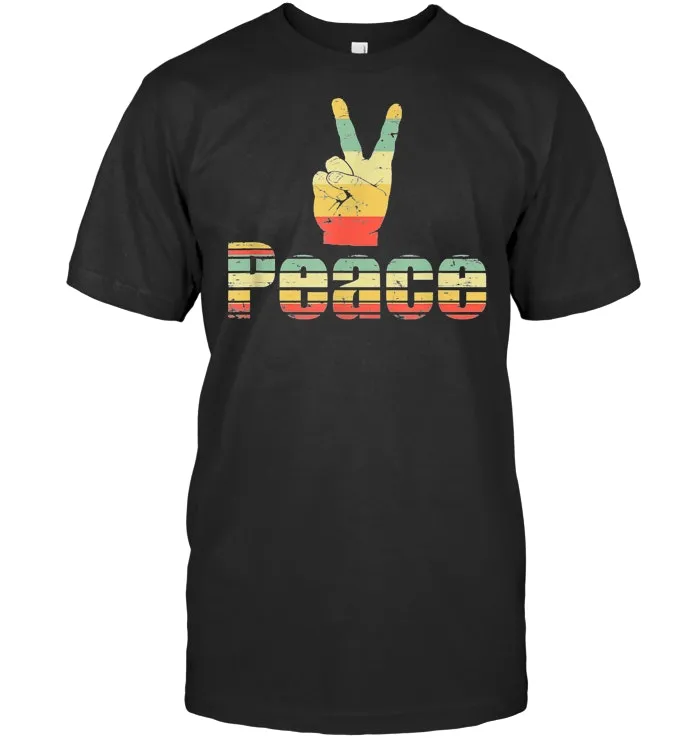 Peace Sign tshirt Retro Love 60's 70's Hippie Inspired  T Shirt