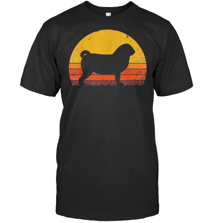 Retro Pug Shirt Gift Vintage Sunset Dog Lover T Shirt