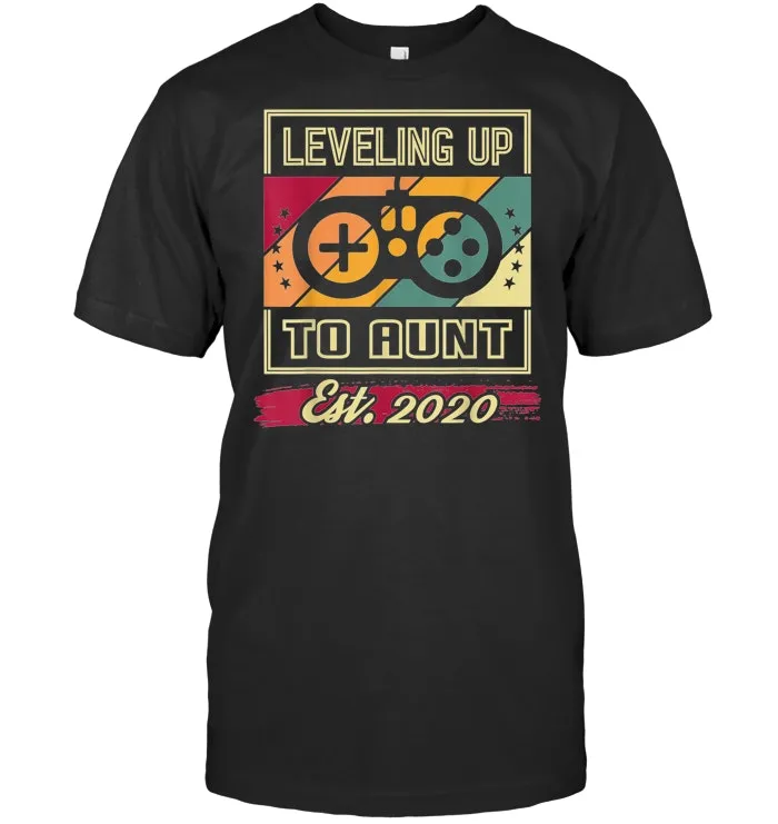 Aunt 2020 Funny New Aunt Gamer Gift First Time Aunt To Be T Shirt