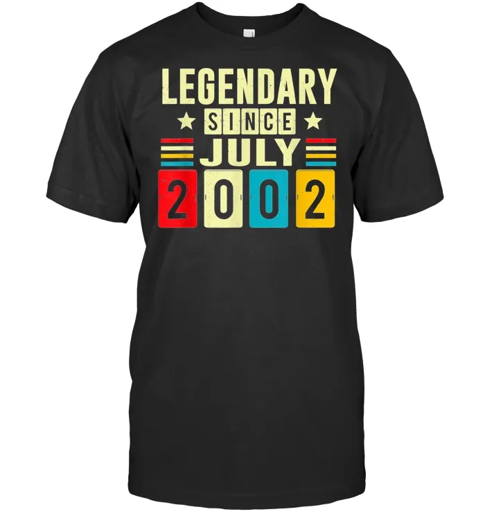 Retro Legendary Since July 2002 T Shirt 17 Years Old Shirt
