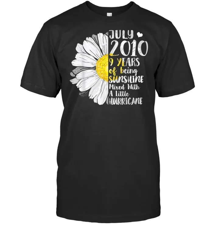 July Girl T Shirt 9 Years Old Sunshine Birthday Shirt