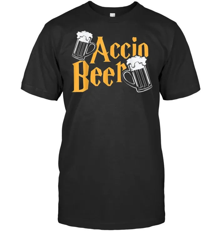 Accio Beer T shirt Potter Magic Spell Drink Funny Harry Gift