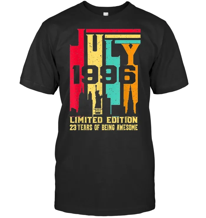 July 1996 T Shirt 23 Year Old 23rd Birthday Gift T Shirt