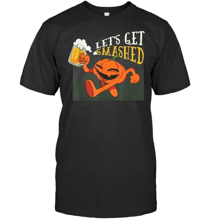 Let's Get Smashed Pumpkin Halloween Beer Drinking Pumpkin T Shirt