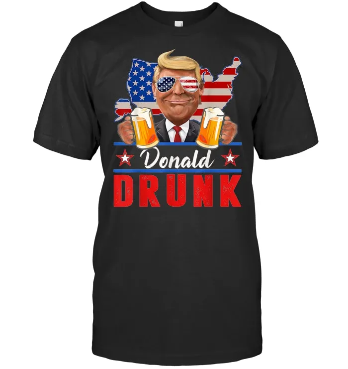 Trump and Beer Funny Drinking Presidents   Donald Drunk T Shirt