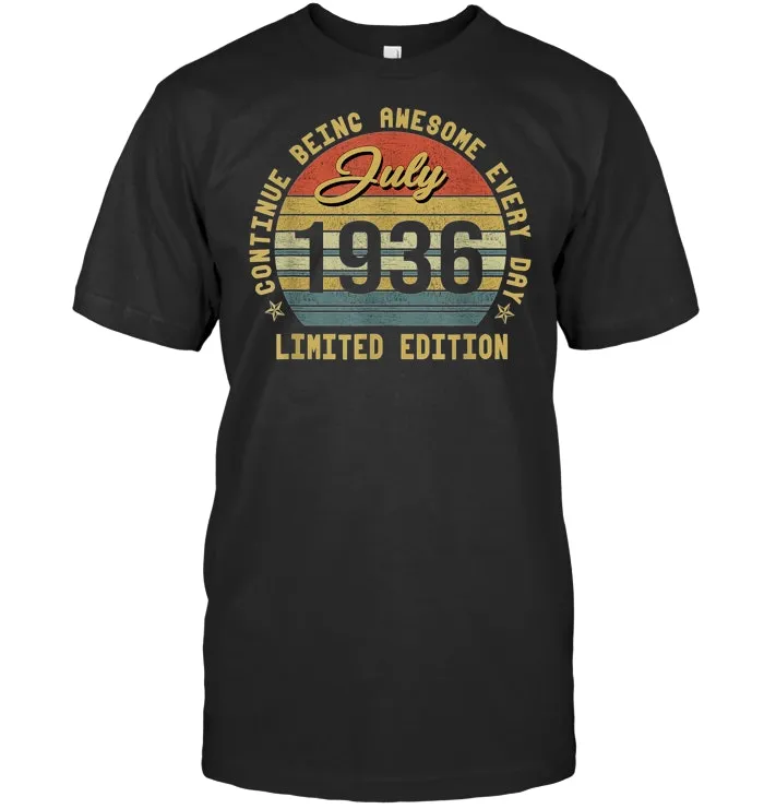 Born In July 1936 83rd Birthday Gift 83 Years Old T Shirt