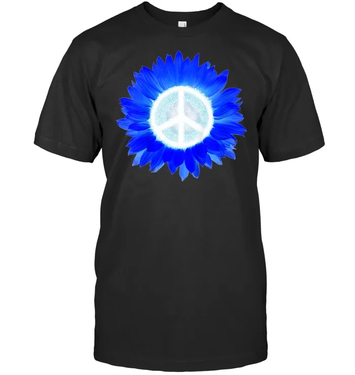 Sunflower Peace Sign Retro 60s 70s Love Shirt T Shirt