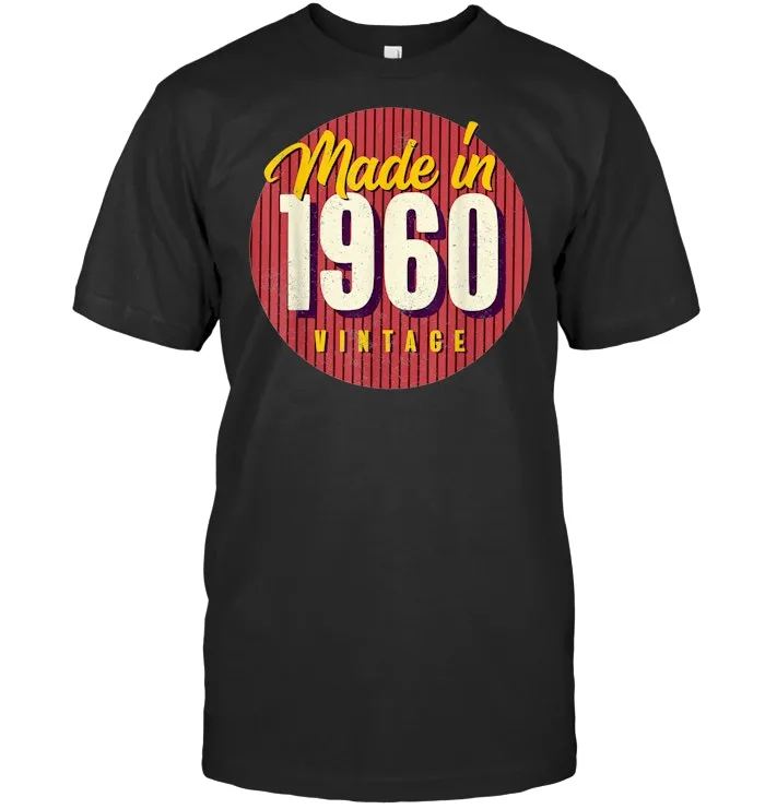 Made in 1960 Shirt 59th Birthday T Shirt Retro 60s Style