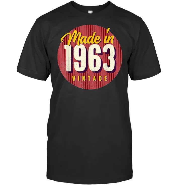 Made in 1963 Shirt 56th Birthday T Shirt Retro 60s Style