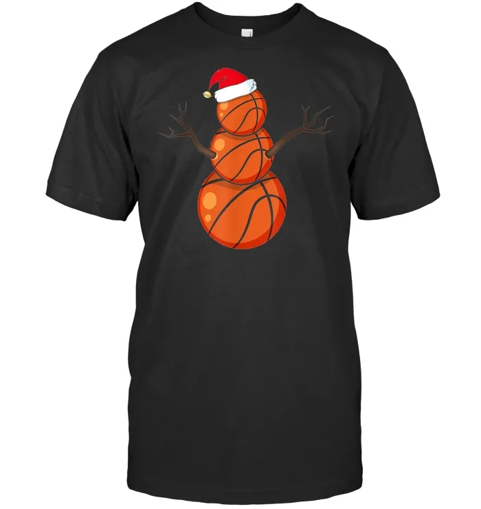 Christmas Basketball Gift Santa Snowman Basketball Lovers T Shirt