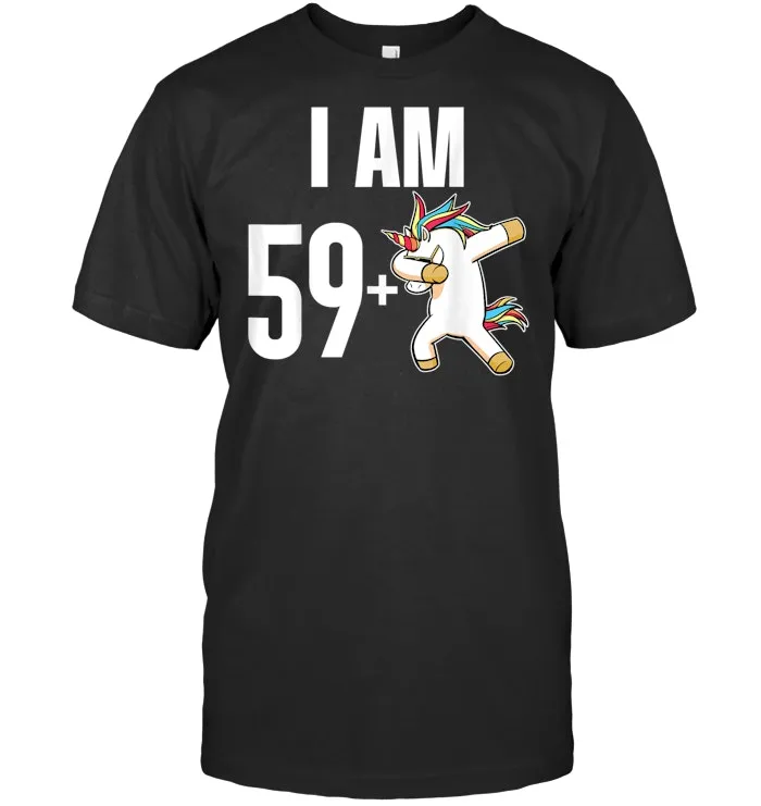 60th Birthday Party Gift 59 Plus 1 Unicorn 60 year old 60s T Shirt