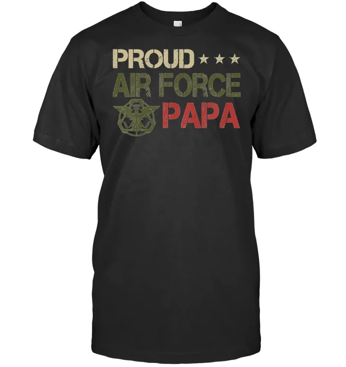 Vintage retro Proud Air Force Papa, Love Life Army USA gift T Shirt