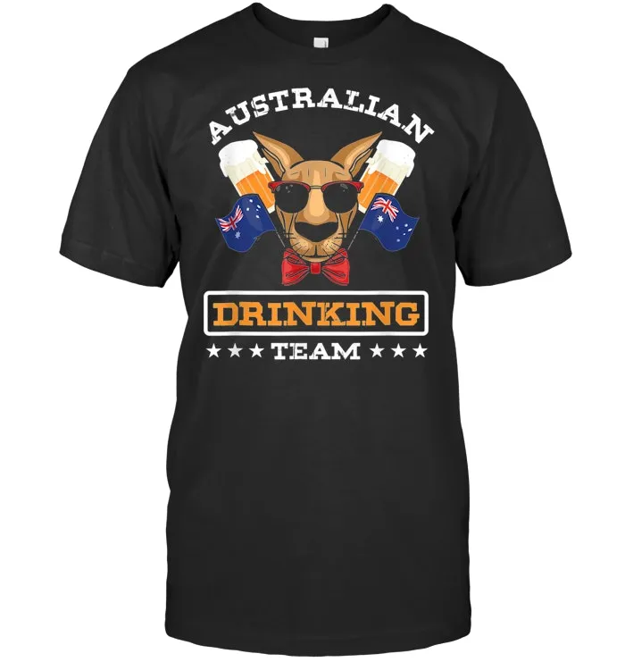 Kangaroo Australian Drinking Team Beer Drinker Australia T Shirt