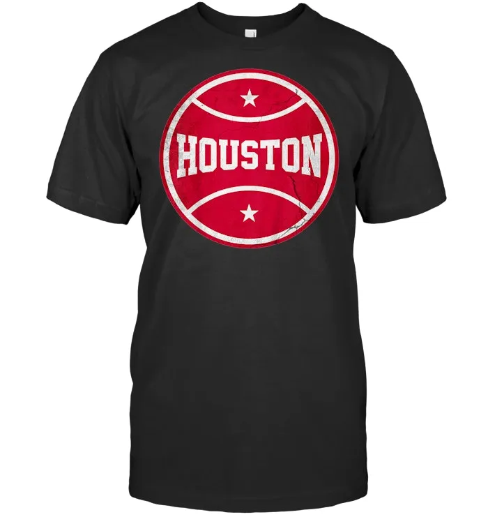 Retro Houston Texas Basketball T Shirt
