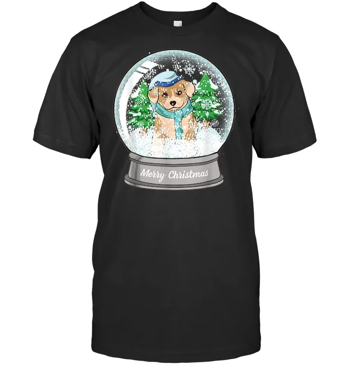 Dog Snowglobe Winter Cute Christmas Puppy Shirt T Shirt