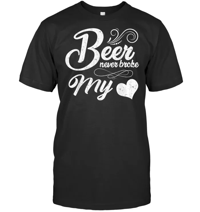Funny Retro vintage beer never broke my heart beer T shirt