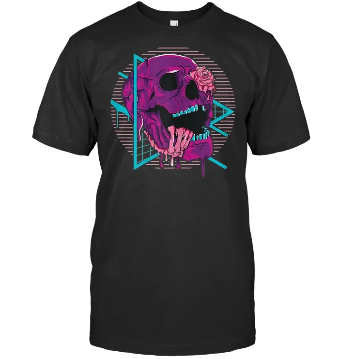 Vaporwave Aesthetic Retro Skull Vaporwave Geometry T Shirt