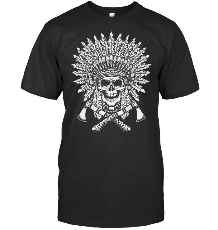 Skull Native Eagle Chief   Vintage Retro American Indian  T Shirt