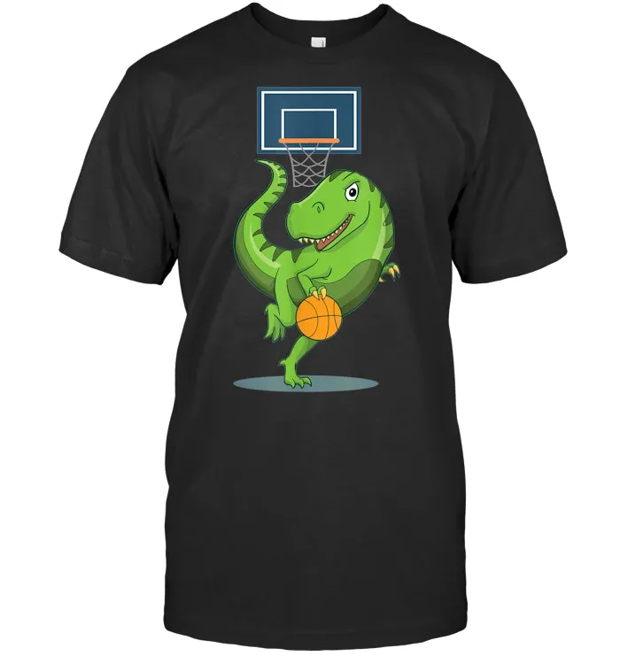 Funny Dinosaur Playing Basketball T Shirt Birthday Gift T Shirt