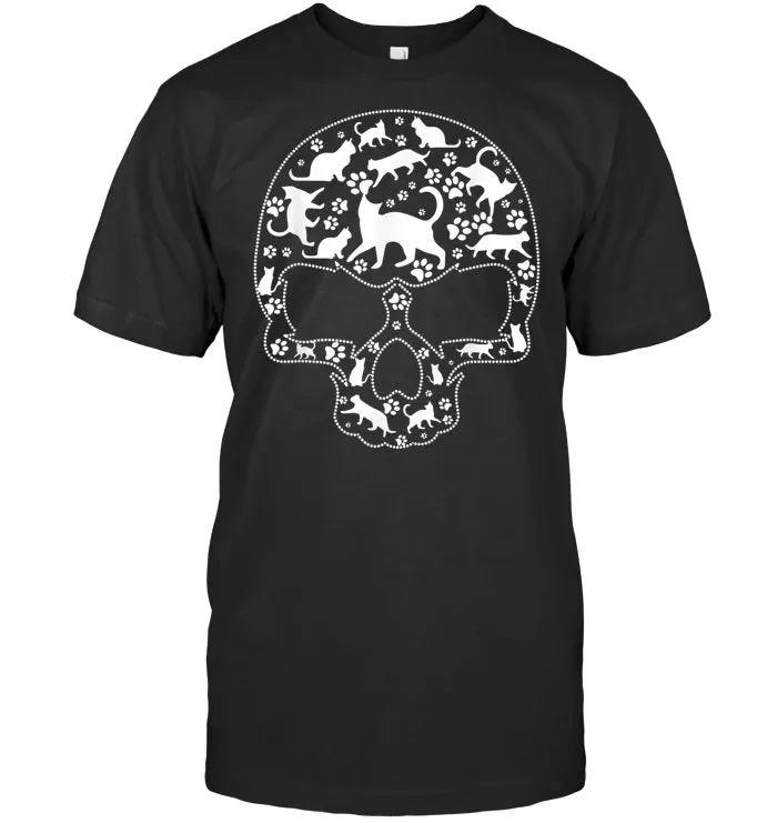 Cat Skull T Shirt Gift Halloween Christmas Shirt