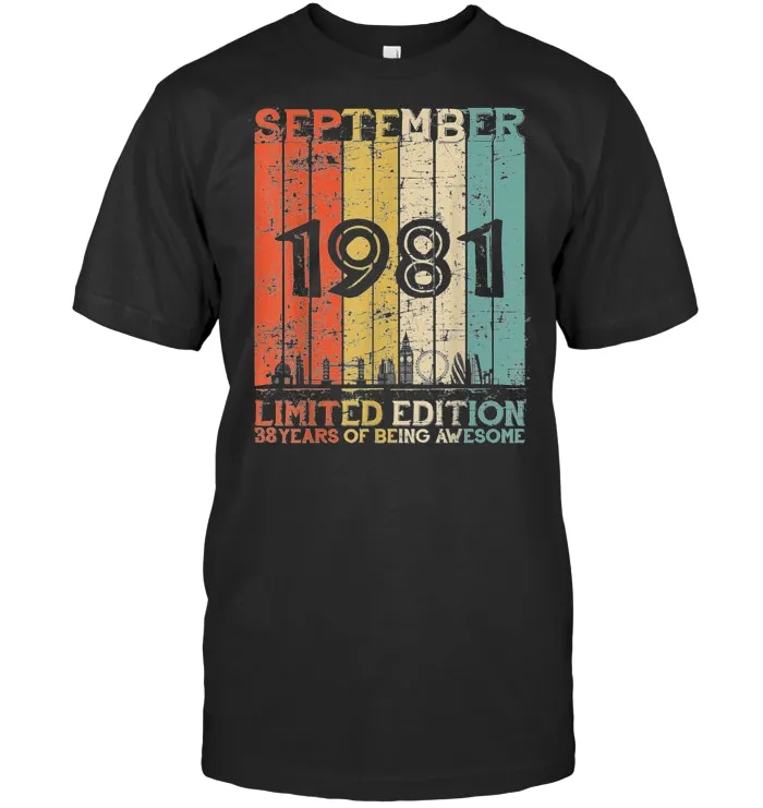 Vintage September 1981 TShirt 38 Years Old Tee 1981 Birthday T Shirt