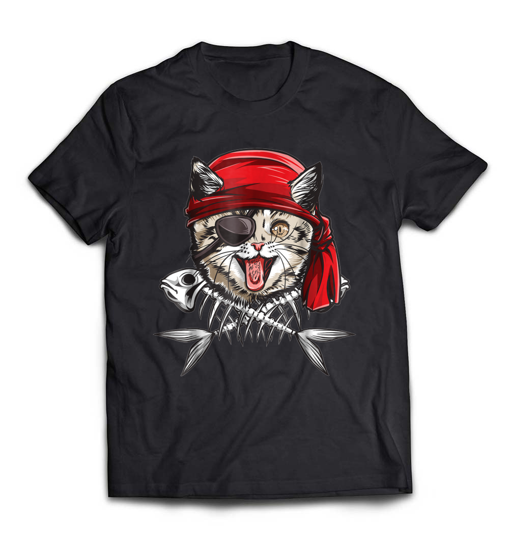 B079DCY7T8_Black_Org_Cat Pirate T shirt Jolly Roger Flag Skull and Crossbones Tee_resize.jpeg