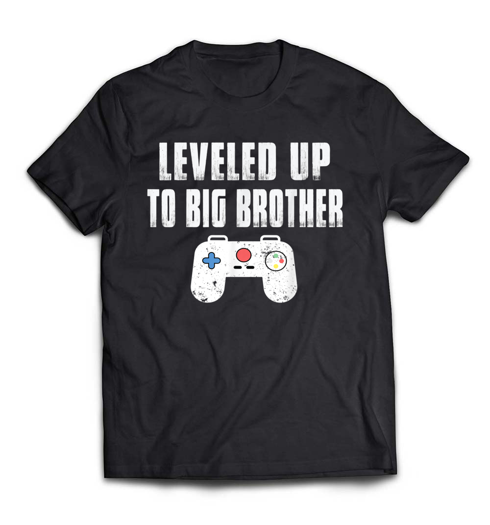 B079KC86N3_Black_Org_Leveled Up To Big Brother Video Game shirt for Boy Gamer_resize.jpeg