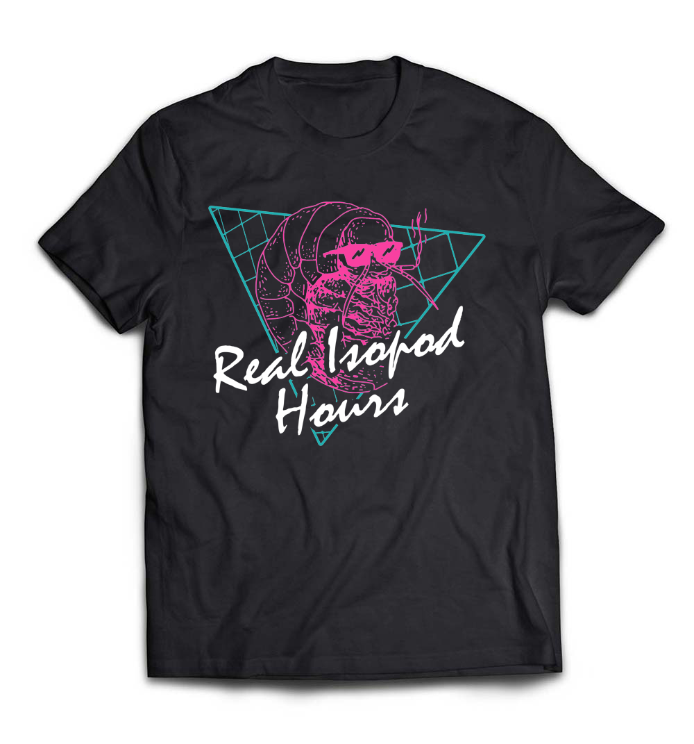 B079KGXC5Q_Black_Org_Real Isopod Hours T-Shirt - Funny Meme Neon Aesthetic 80s.jpeg