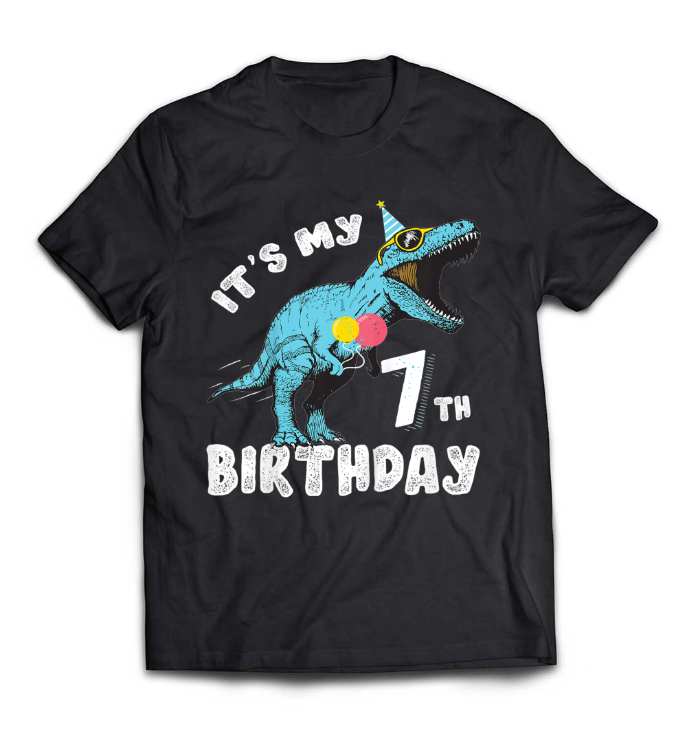 B079KTCBB6_Black_Org_It's My 7th Birthday Dinosaur Party Shirt for Boy Age 7_resize.jpeg