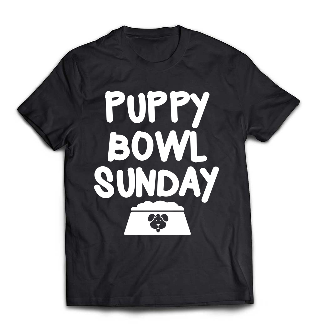 B079KV18HG_Black_Org_Puppy Bowl Sunday T-Shirt - Cute Dog Lover Casual Tee_resize.jpeg