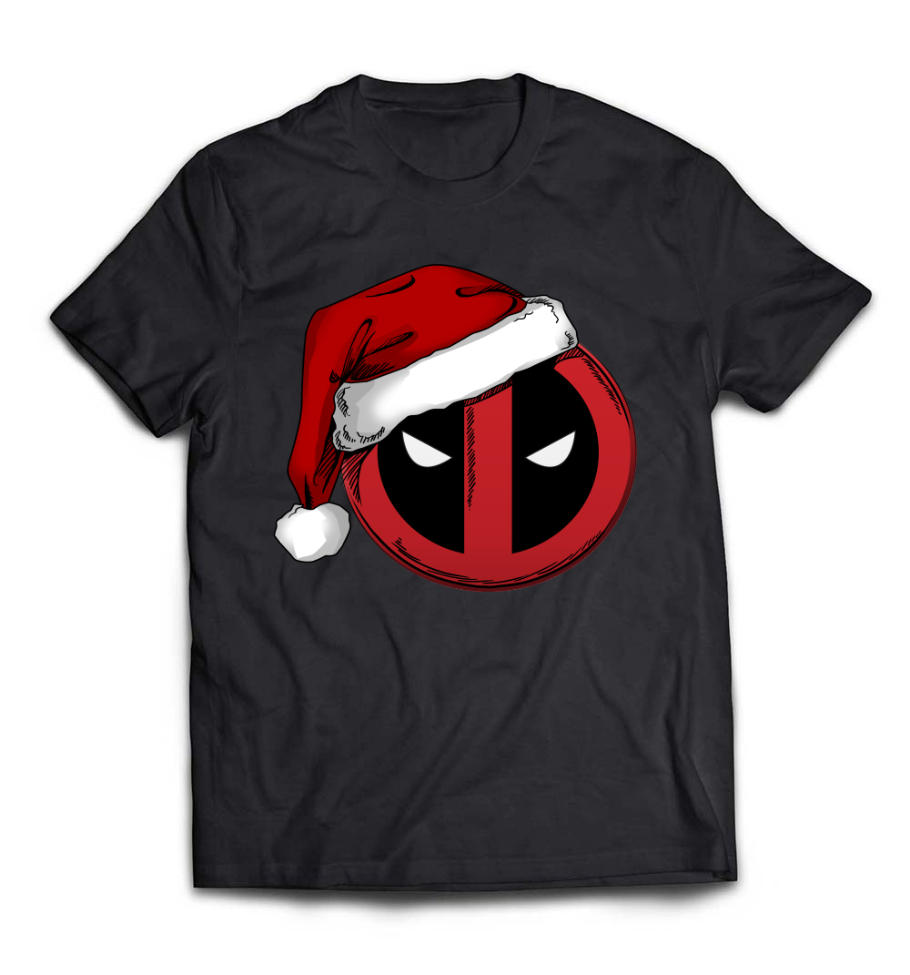 B079MKTLRF_Black_Org_Marvel Deadpool Icon Santa Hat Christmas Graphic T-Shirt.jpeg