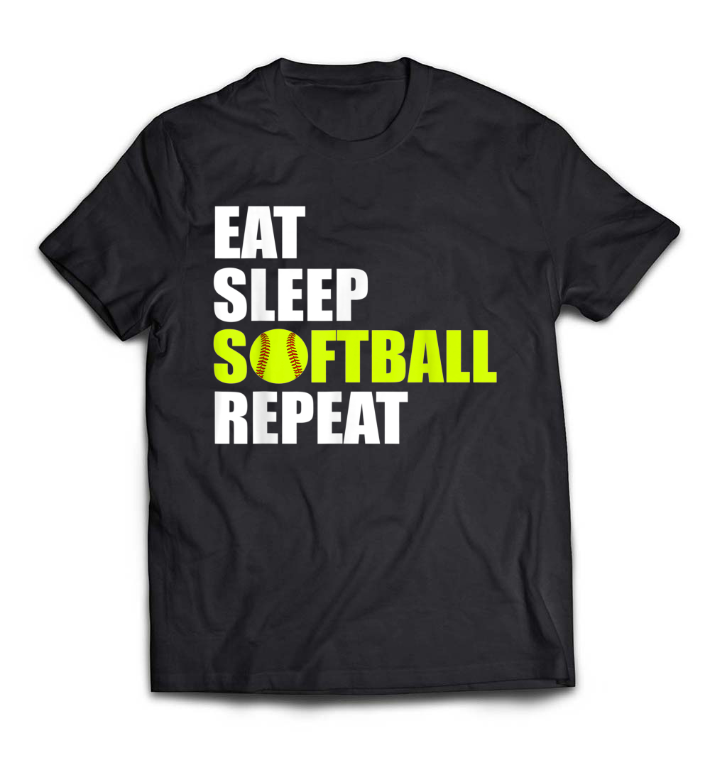 B079QGFKQF_Black_Org_Eat Sleep Softball Repeat Softball T-Shirt.jpeg