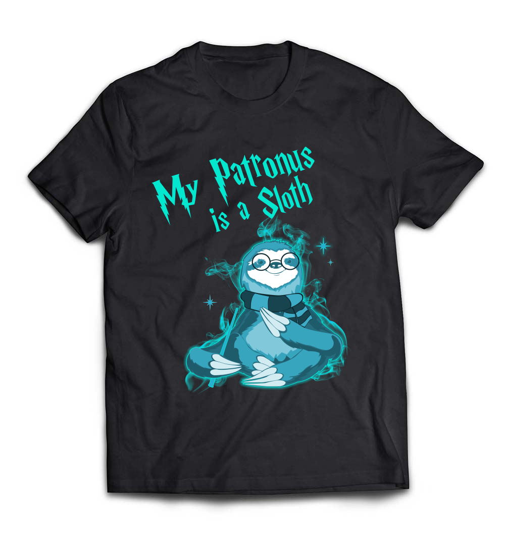 B079WGGM1T_Black_Org_My Patronus Is A Sloth - 2018 Wizard Magic Lovers T-Shirt.jpeg
