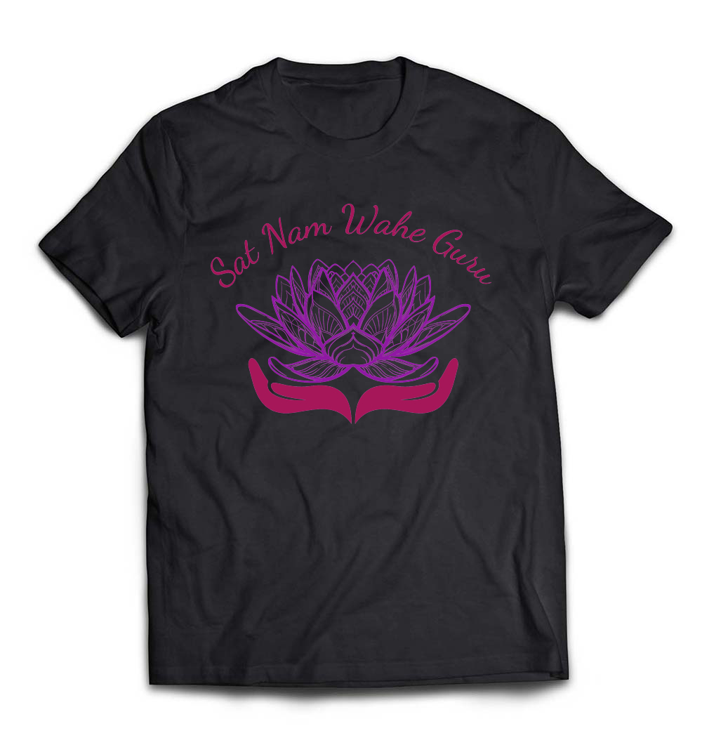 B07BF6RYRW_White_Org_Kundalini Yoga Lotus T-Shirt Sat Nam Wahe Guru.jpeg
