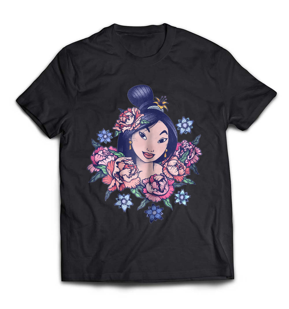 B07BHGTP4C_White_Org_Disney Mulan Floral Portrait Vintage Graphic T-Shirt.jpeg
