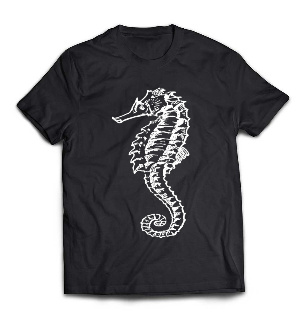 B07BW5N8LK_Black_Org_White Seahorse Sea Horse Vintage Design T-Shirt.jpeg