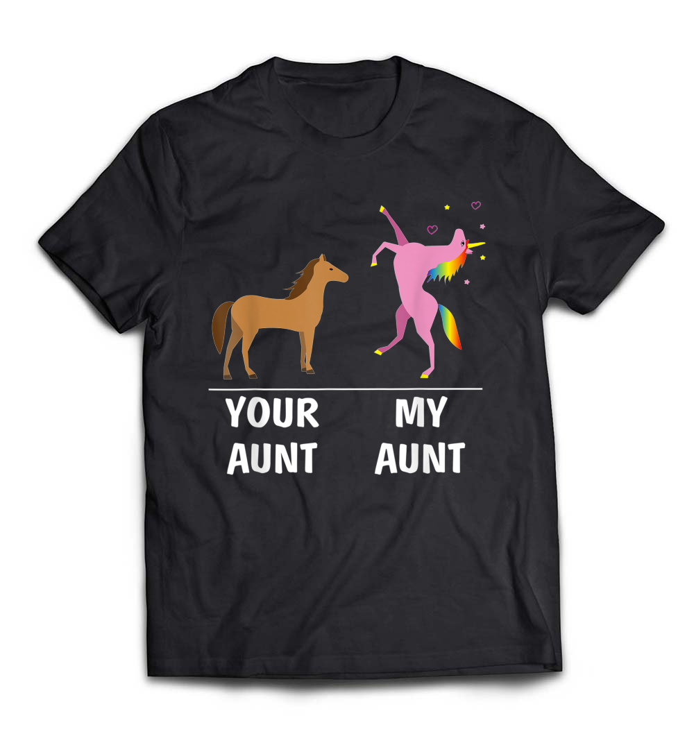 B07BX9HPC7_Black_Org_Your Aunt Horse My Aunt Unicorn Funny T Shirt For Kids Tees_resize.jpeg